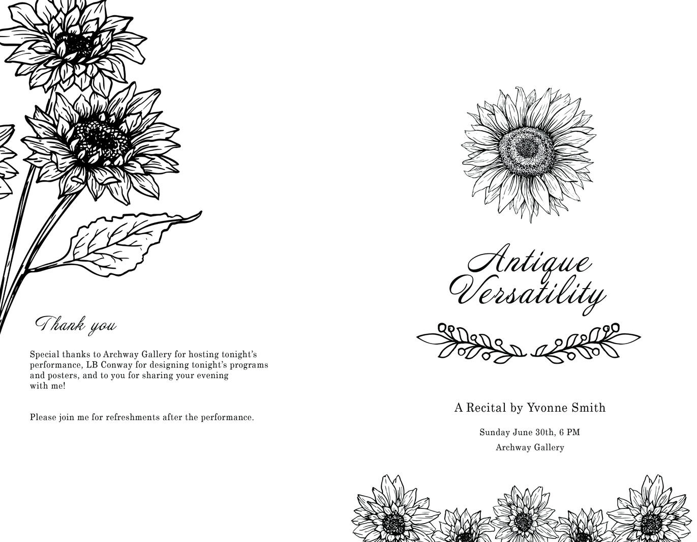 Yvonne Smith | Program Flyer (Front & Back)
